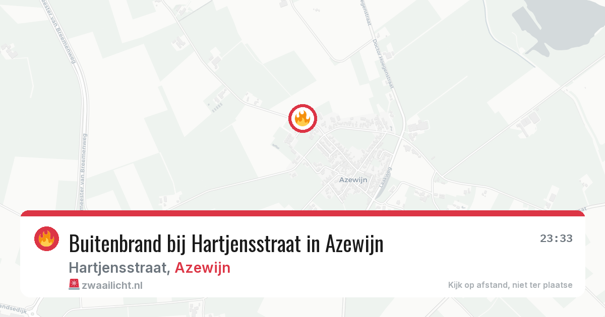 Buitenbrand bij Hartjensstraat in Azewijn — 4 jul 2026