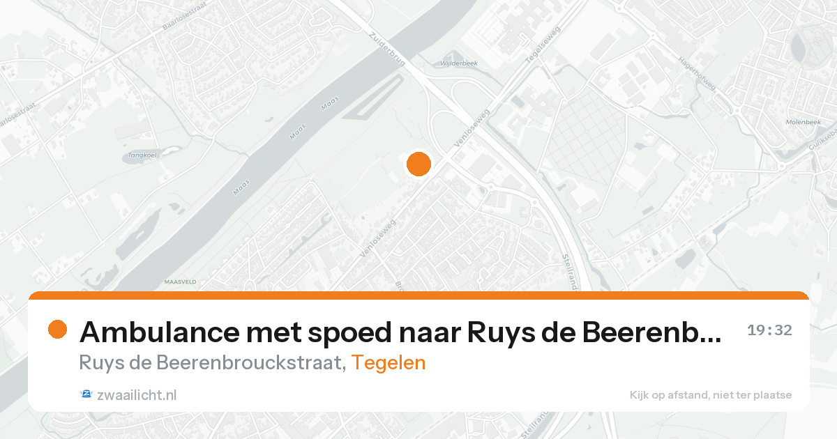 Ambulance met spoed naar Ruys de Beerenbrouckstraat in Tegelen — 22 aug 2026