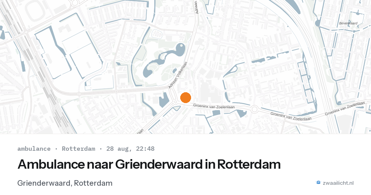 Ambulance naar Grienderwaard in Rotterdam — 28 aug 2026