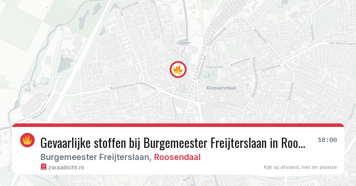 Gevaarlijke stoffen bij Burgemeester Freijterslaan in Roosendaal — 14 mei 2026