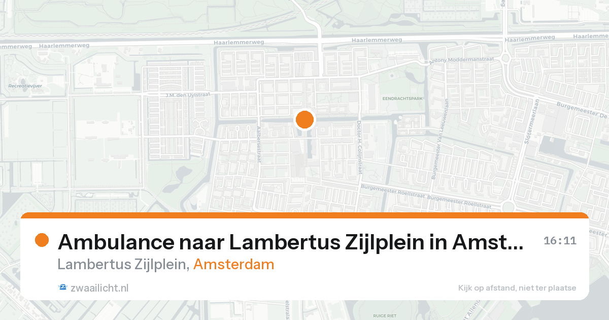 Ambulance naar Lambertus Zijlplein in Amsterdam — 23 aug 2026