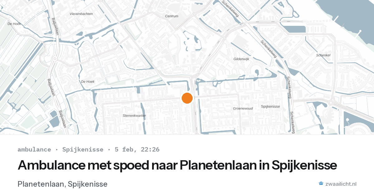 Ambulance met spoed naar Planetenlaan in Spijkenisse — 5 feb 2026