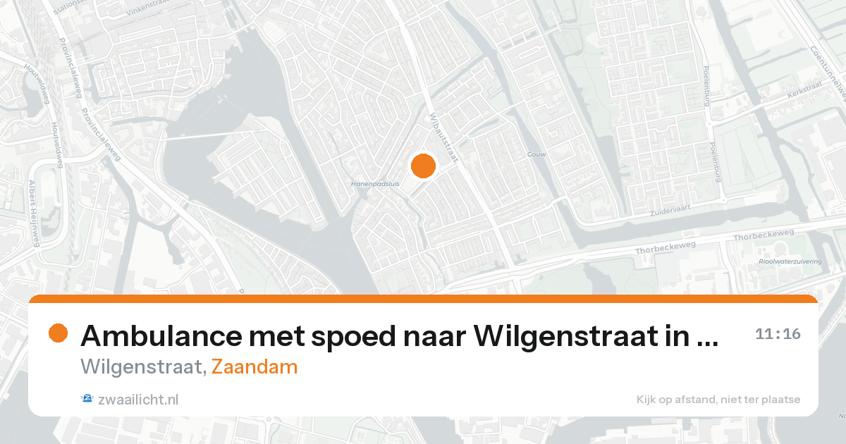 Ambulance met spoed naar Wilgenstraat in Zaandam — 24 aug 2026