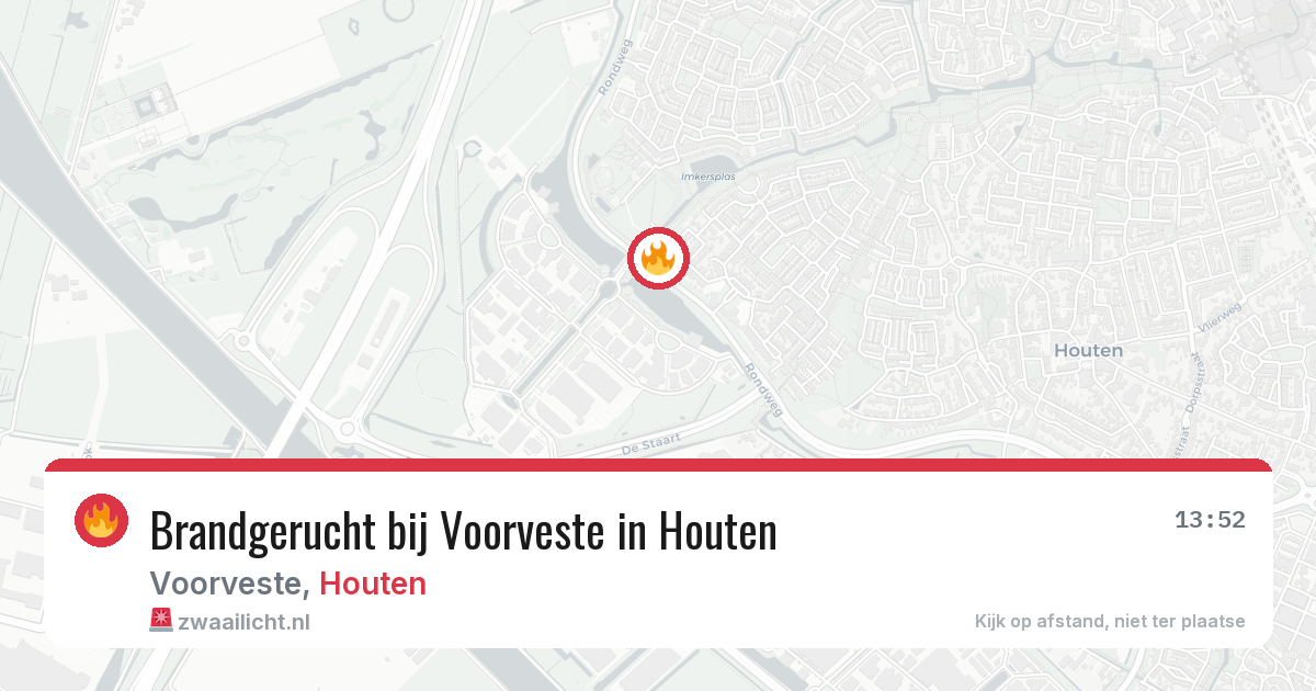 Brandgerucht bij Voorveste in Houten — 20 jul 2026