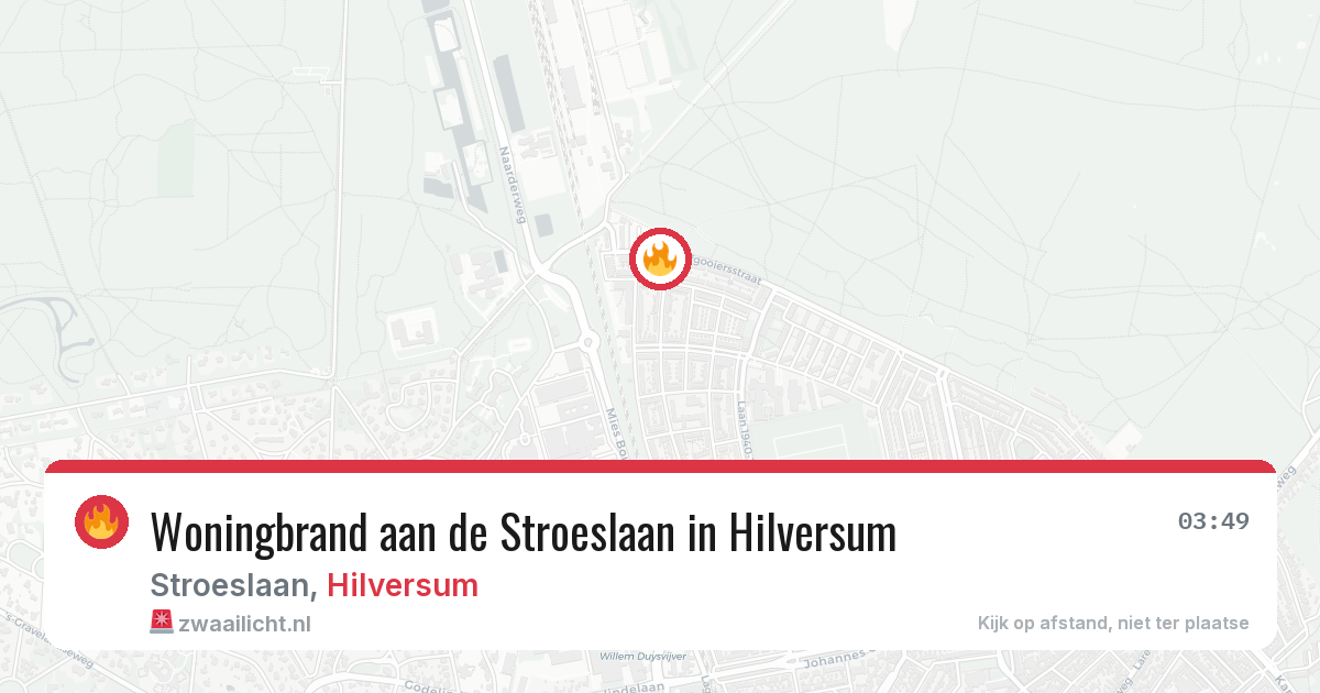 Woningbrand aan de Stroeslaan in Hilversum — 21 feb 2026