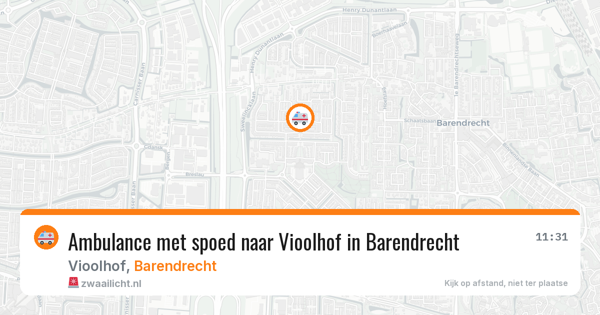 Ambulance met spoed naar Vioolhof in Barendrecht — 26 apr 2026