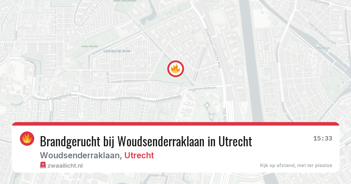 Brandgerucht bij Woudsenderraklaan in Utrecht — 18 mei 2026
