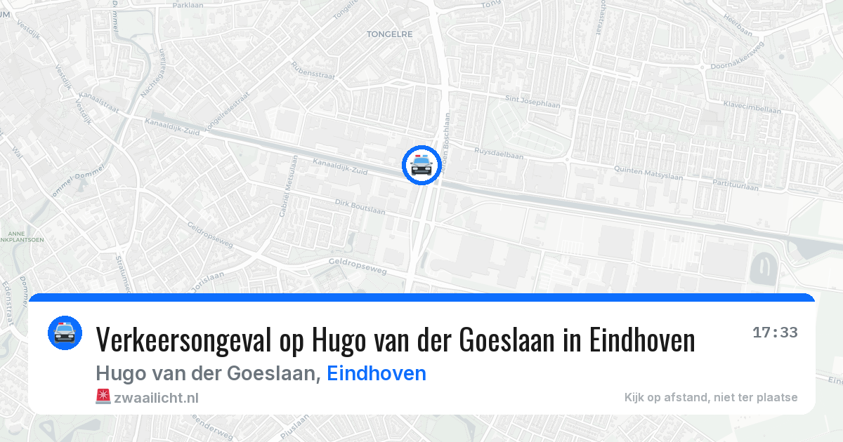 Verkeersongeval op Hugo van der Goeslaan in Eindhoven — 25 mrt 2026