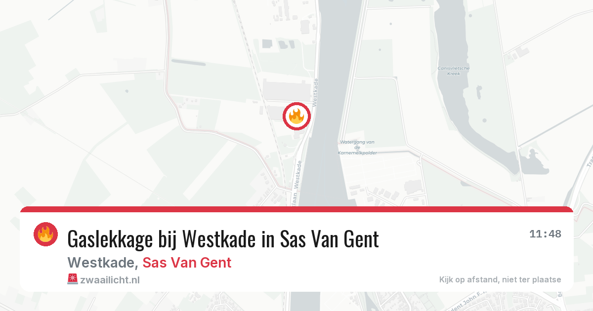 Gaslekkage bij Westkade in Sas Van Gent — 21 mei 2026
