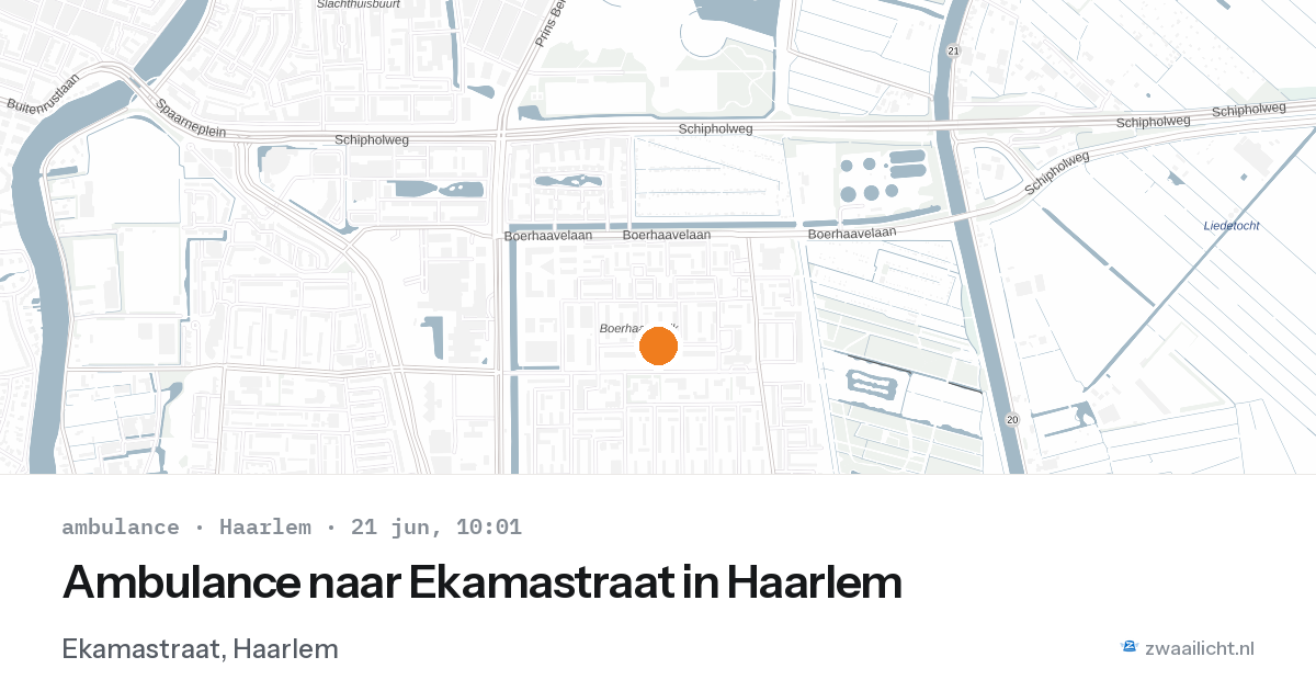 Ambulance naar Ekamastraat in Haarlem — 21 jun 2026