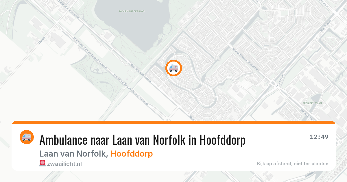 Ambulance naar Laan van Norfolk in Hoofddorp — 24 jul 2026