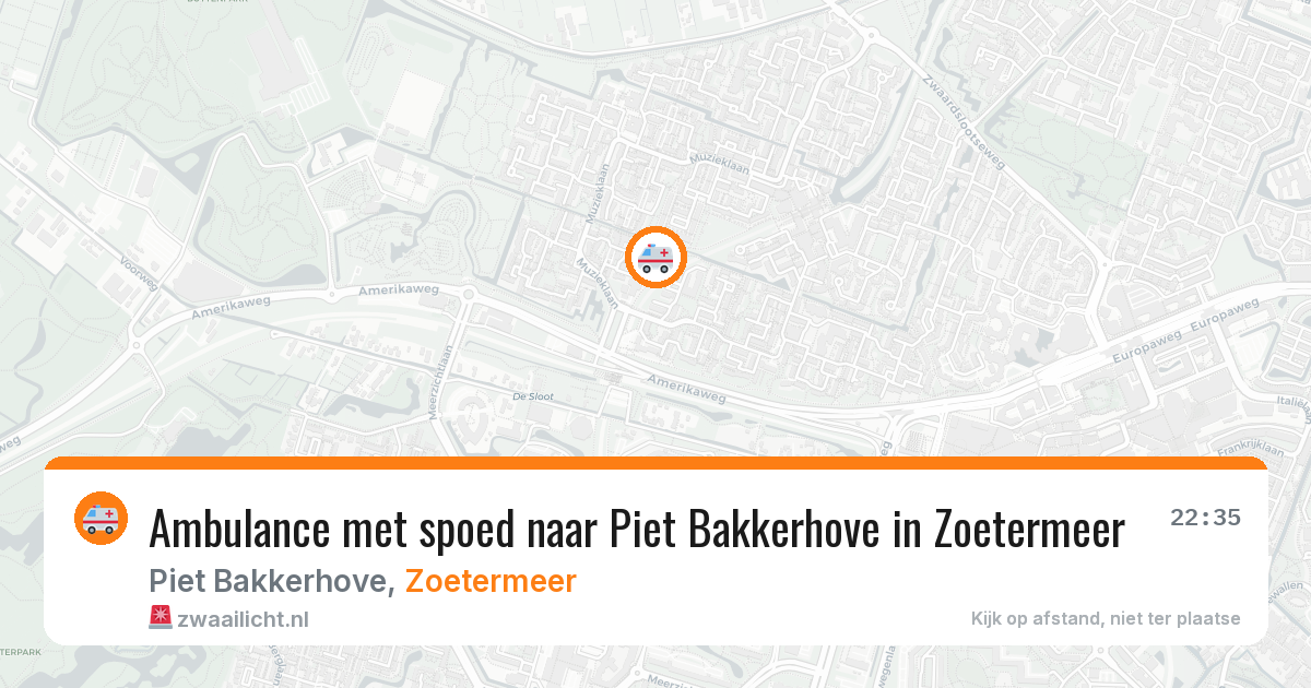 Ambulance met spoed naar Piet Bakkerhove in Zoetermeer — 10 aug 2026