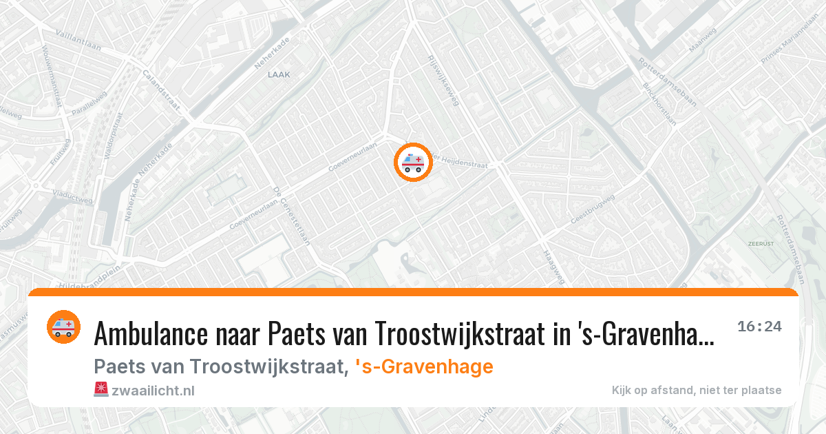 Ambulance naar Paets van Troostwijkstraat in 's-Gravenhage — 8 jun 2026