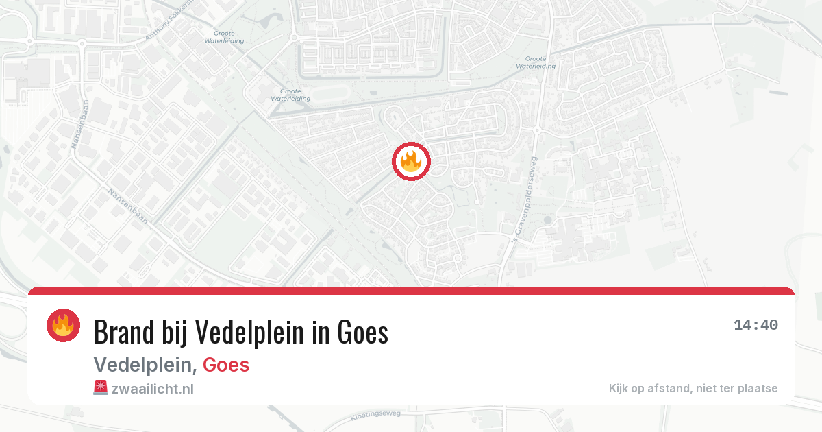 Brand bij Vedelplein in Goes — 21 apr 2026
