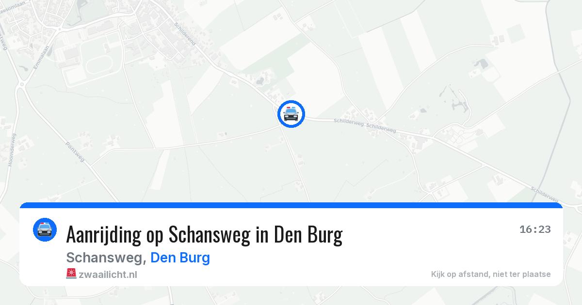 Aanrijding op Schansweg in Den Burg — 8 aug 2026