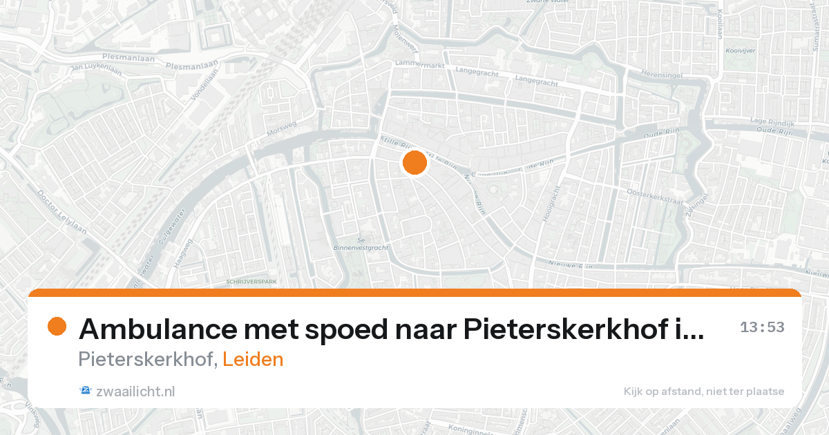 Ambulance met spoed naar Pieterskerkhof in Leiden — 22 aug 2026
