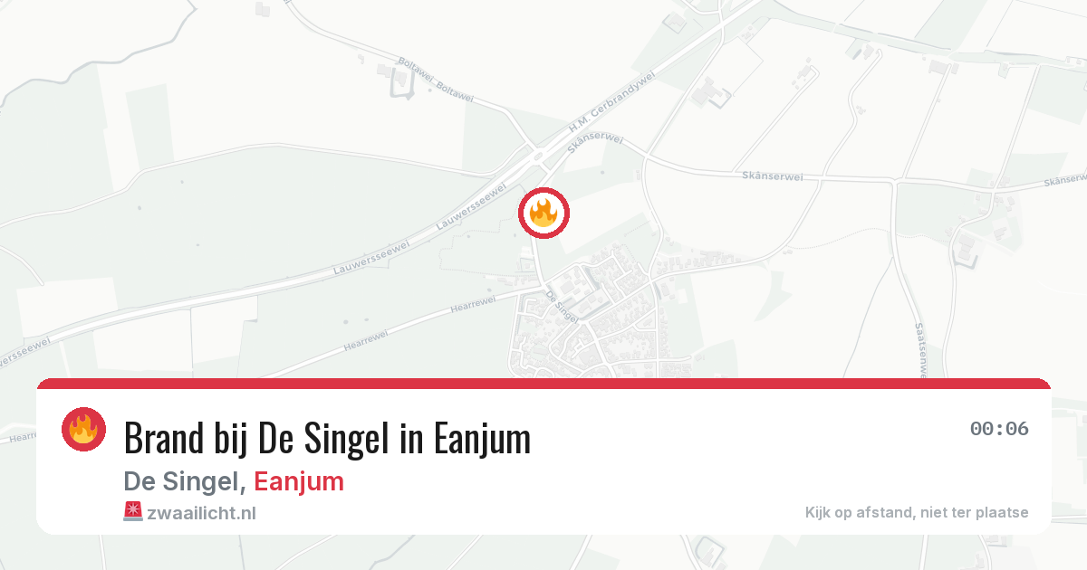 Brand bij De Singel in Eanjum — 31 jul 2026