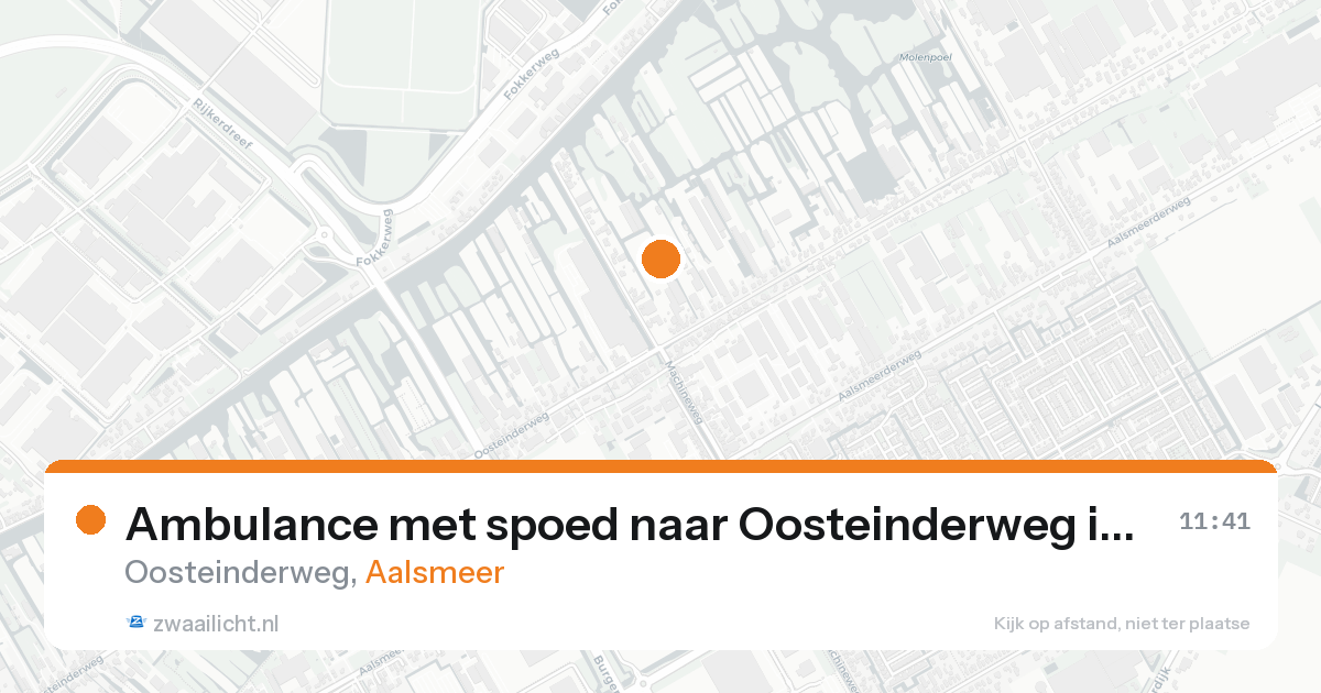 Ambulance met spoed naar Oosteinderweg in Aalsmeer — 20 aug 2026