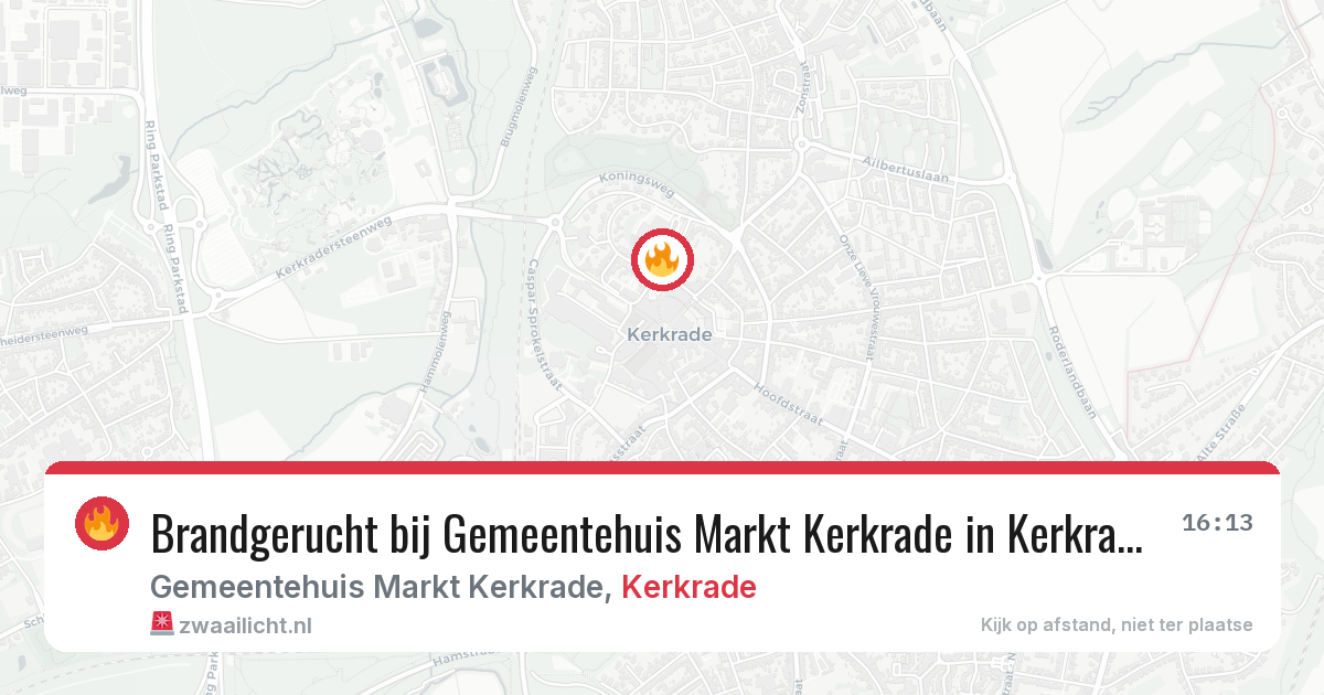Brandgerucht bij Gemeentehuis Markt Kerkrade in Kerkrade — 31 mei 2026