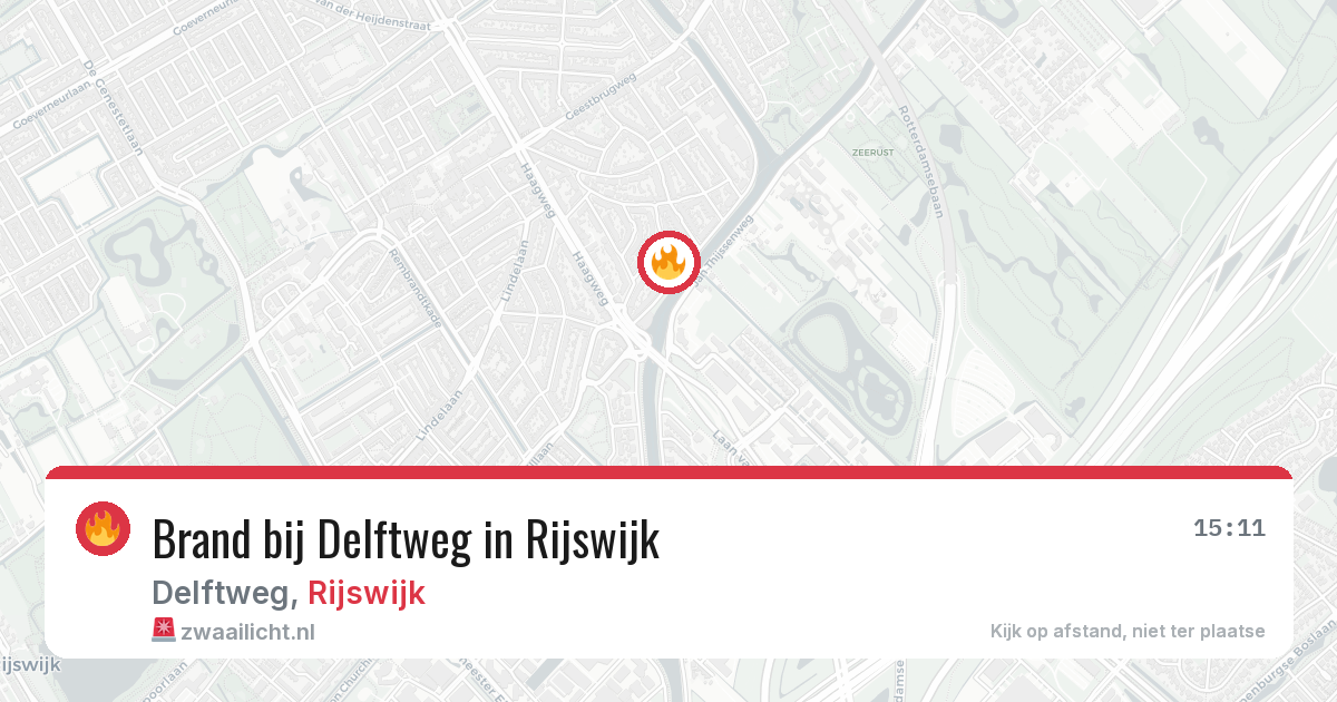 Brand bij Delftweg in Rijswijk — 25 mei 2026
