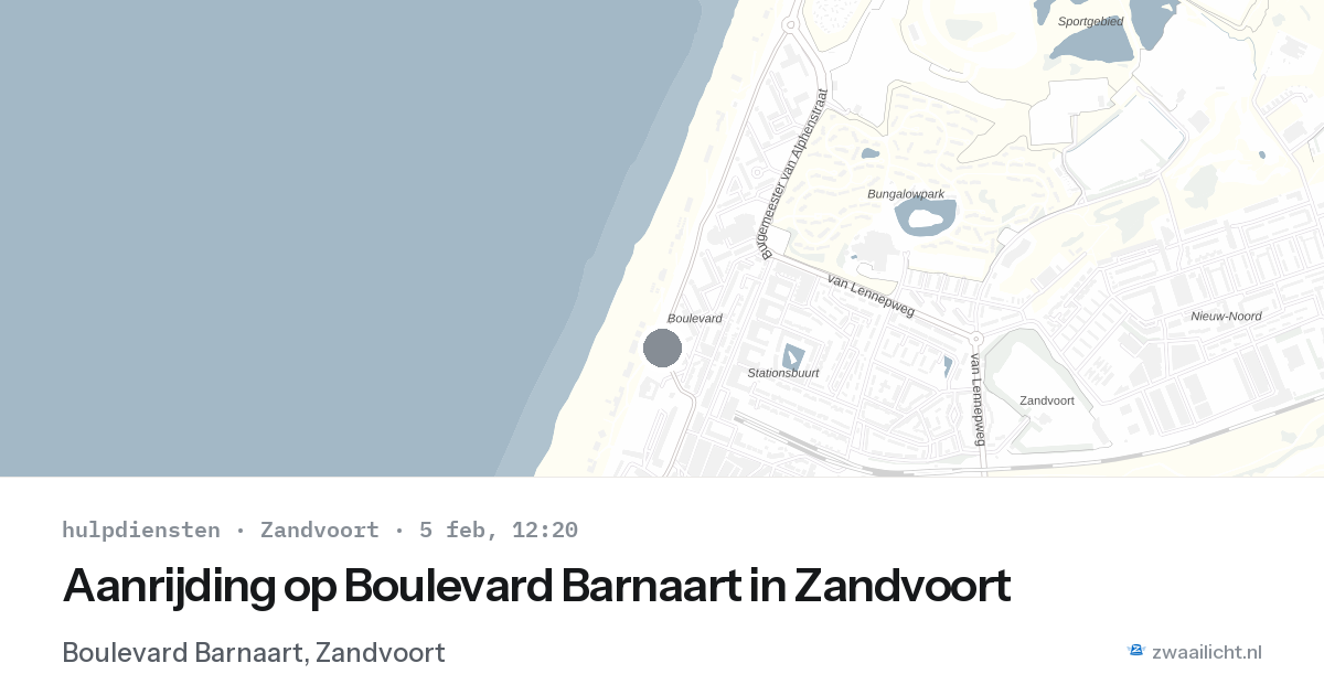 Aanrijding op Boulevard Barnaart in Zandvoort — 5 feb 2026