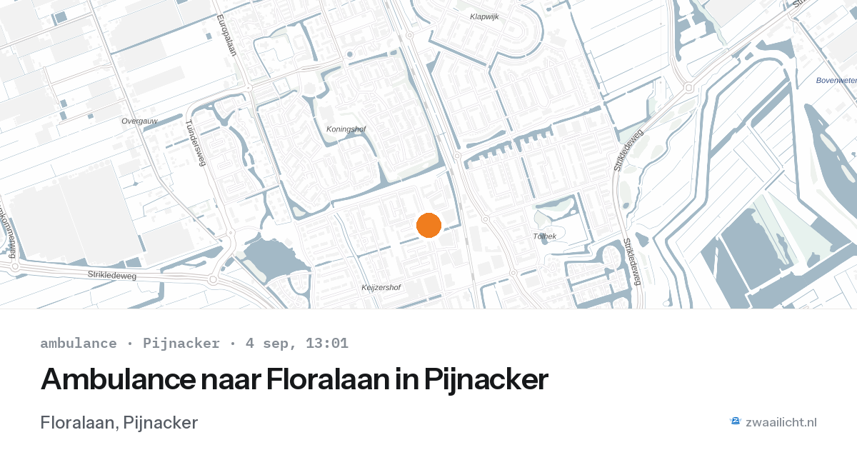 Ambulance naar Floralaan in Pijnacker — 4 sep 2026