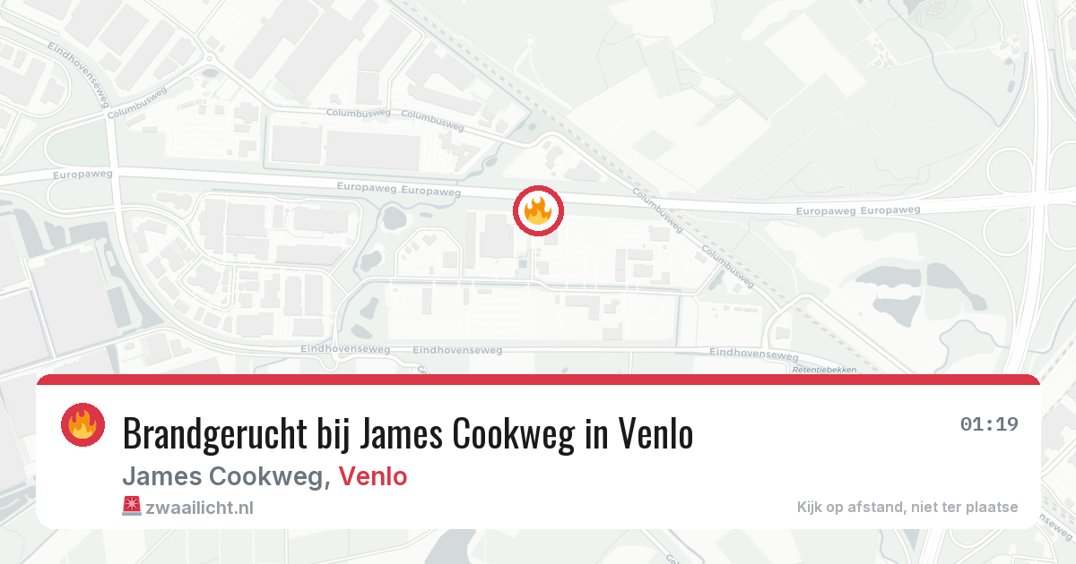 Brandgerucht bij James Cookweg in Venlo — 30 mei 2026