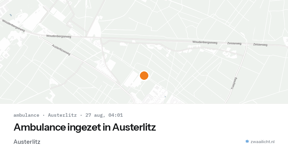 Ambulance ingezet in Austerlitz — 27 aug 2026
