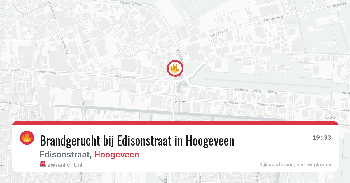 Brandgerucht bij Edisonstraat in Hoogeveen — 1 jul 2026