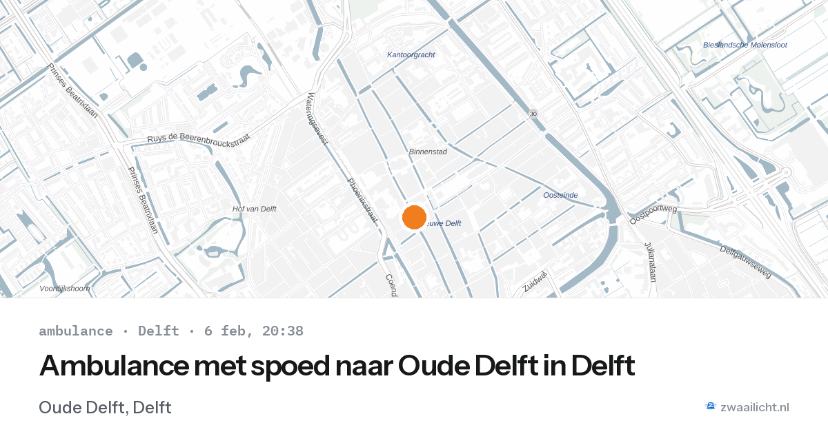Ambulance met spoed naar Oude Delft in Delft — 6 feb 2026
