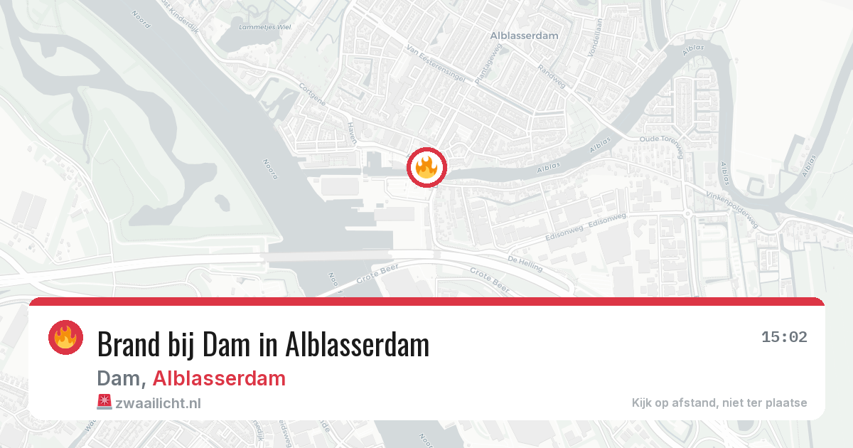 Brand bij Dam in Alblasserdam — 30 jul 2026