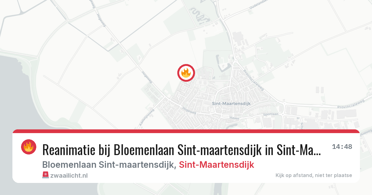 Reanimatie bij Bloemenlaan Sint-maartensdijk in Sint-Maartensdijk — 14 aug 2026