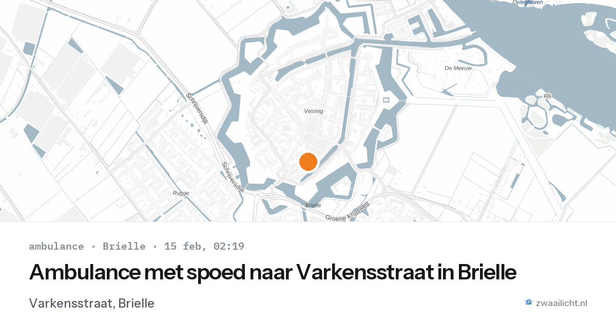 Ambulance met spoed naar Varkensstraat in Brielle — 15 feb 2026