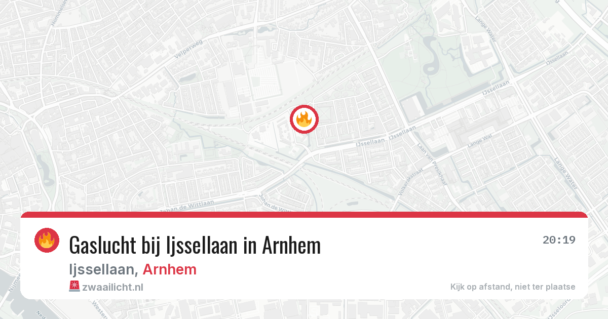 Gaslucht bij Ijssellaan in Arnhem — 8 aug 2026