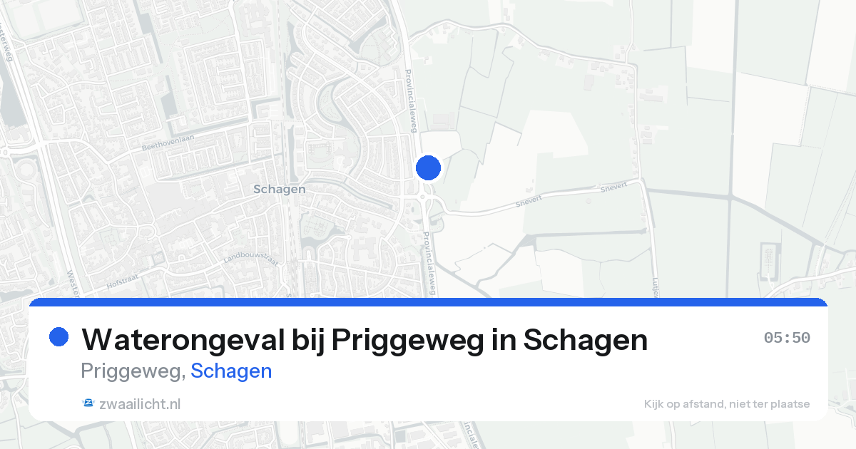 Waterongeval bij Priggeweg in Schagen — 21 aug 2026