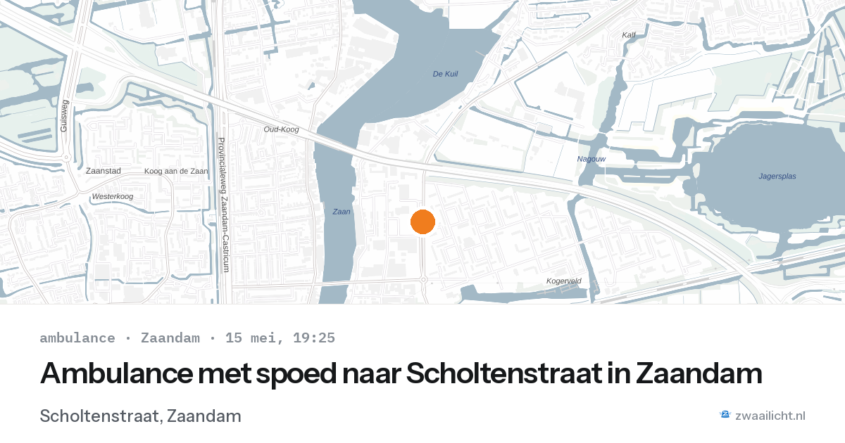 Ambulance met spoed naar Scholtenstraat in Zaandam — 15 mei 2026