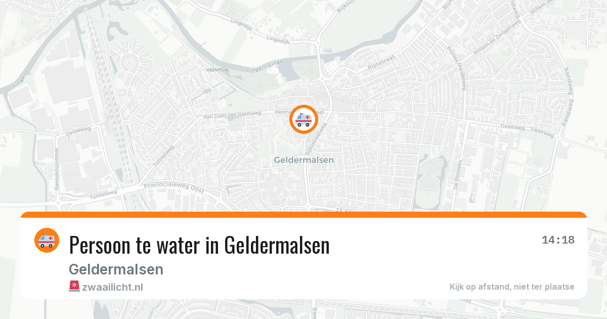 Persoon te water in Geldermalsen — 6 jun 2026