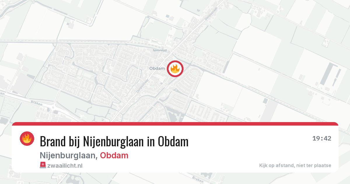 Brand bij Nijenburglaan in Obdam — 30 jun 2026