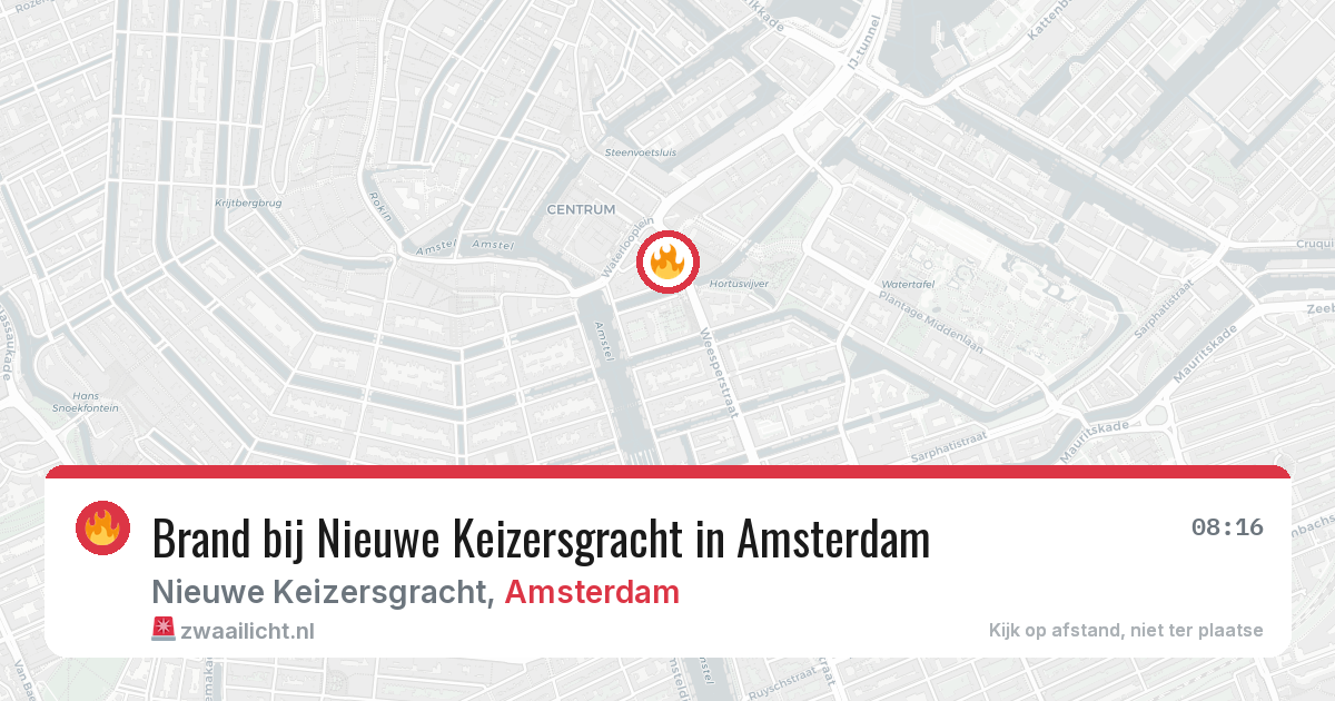Brand bij Nieuwe Keizersgracht in Amsterdam — 12 mei 2026