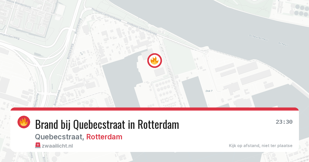 Brand bij Quebecstraat in Rotterdam — 15 jun 2026
