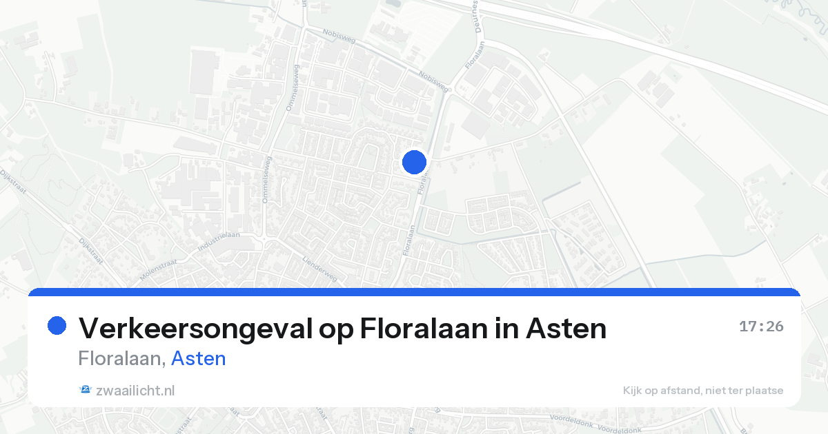 Verkeersongeval op Floralaan in Asten — 19 aug 2026