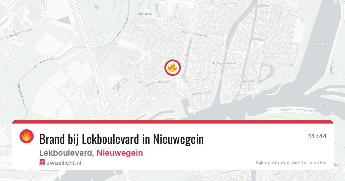 Brand bij Lekboulevard in Nieuwegein — 20 jun 2026