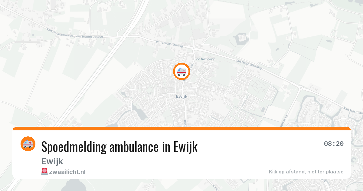 Spoedmelding ambulance in Ewijk — 26 jun 2026