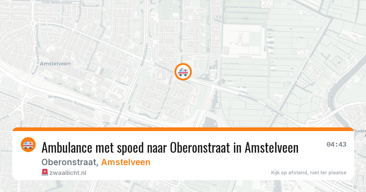 Ambulance met spoed naar Oberonstraat in Amstelveen — 19 jul 2026