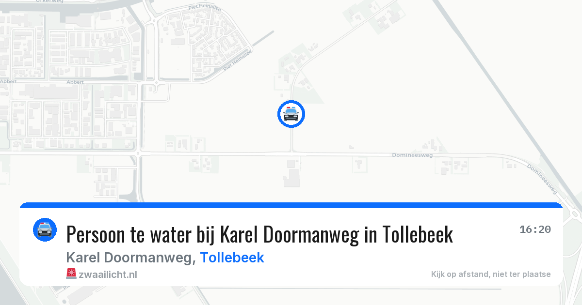 Persoon te water bij Karel Doormanweg in Tollebeek — 8 feb 2026