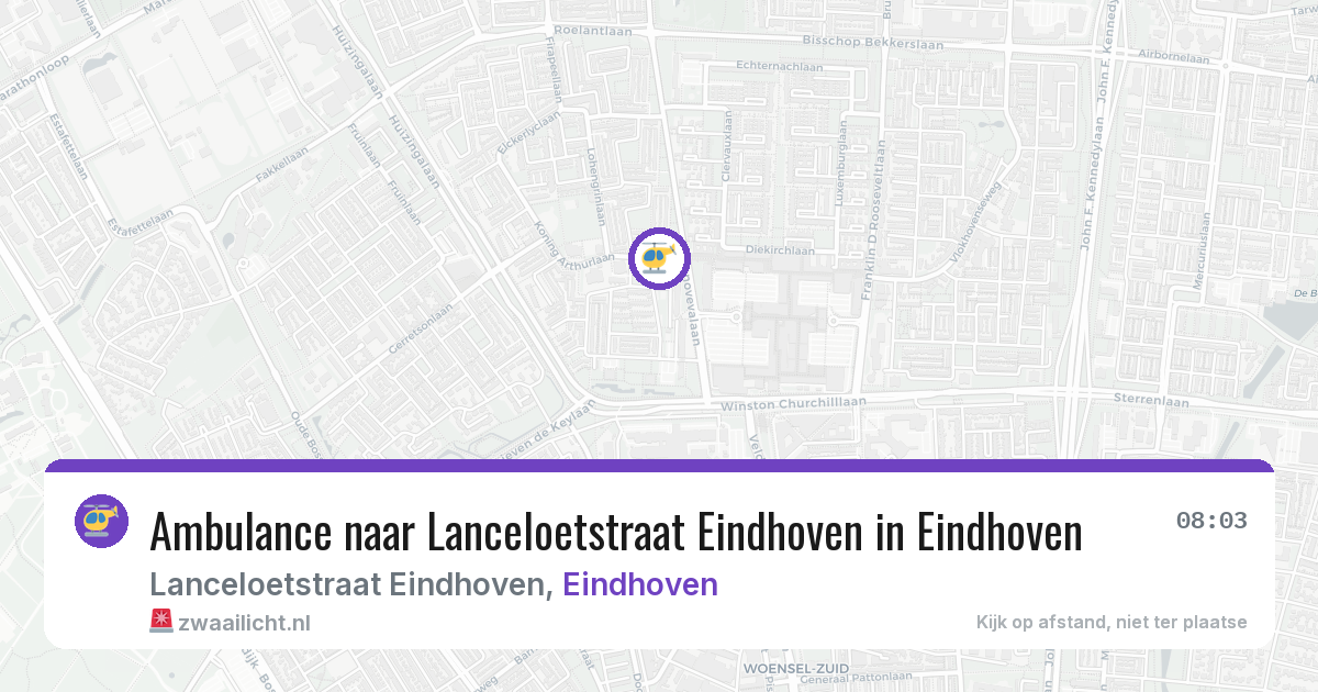 Ambulance naar Lanceloetstraat Eindhoven in Eindhoven — 7 jun 2026