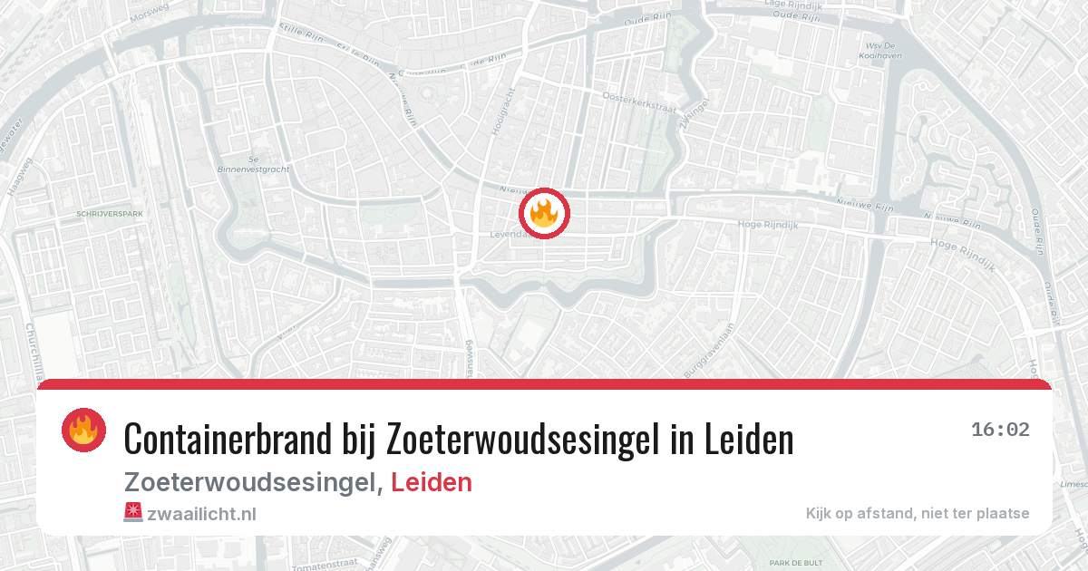 Containerbrand bij Zoeterwoudsesingel in Leiden — 4 jul 2026