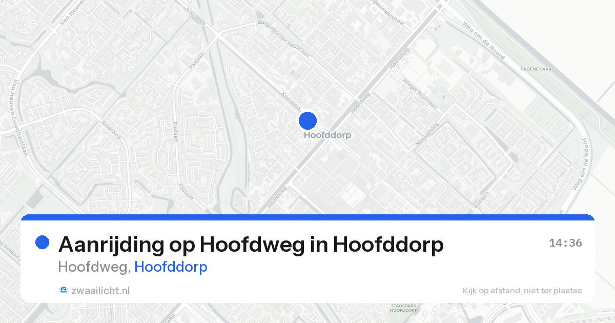 Aanrijding op Hoofdweg in Hoofddorp — 18 aug 2026