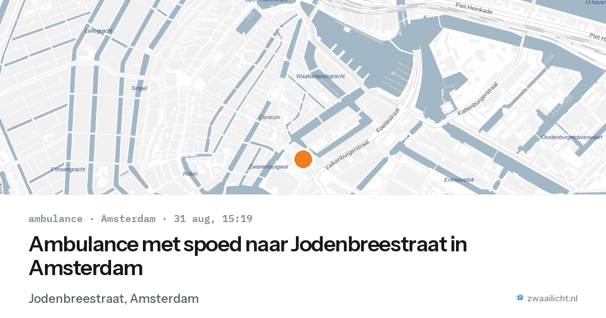 Ambulance met spoed naar Jodenbreestraat in Amsterdam — 31 aug 2026