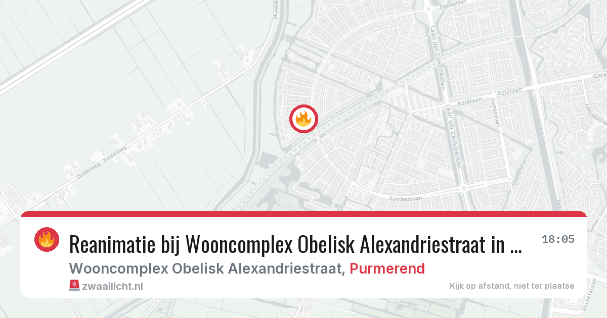 Reanimatie bij Wooncomplex Obelisk Alexandriestraat in Purmerend — 14 jul 2026